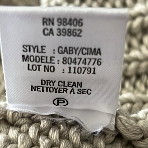 THEORY GABY CROP SLEEVE COLLARED COTTON CARDIGAN TAN SZ MED LUXURY SUMMER RESORT - Picture 6 of 6